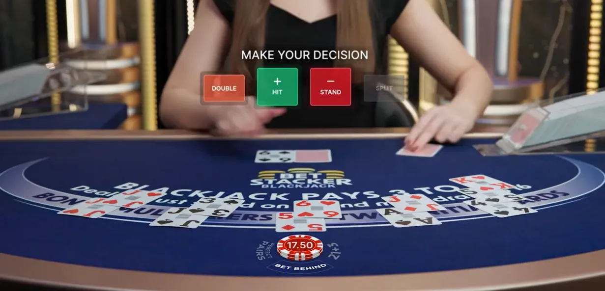 Bet Stacker Blackjackのプレイ画面