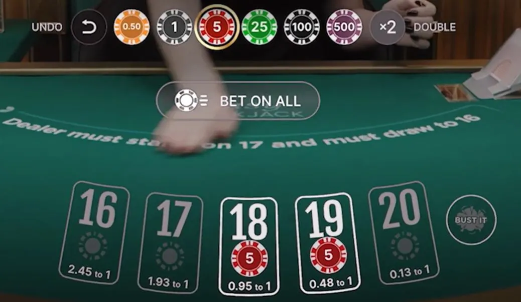 Easy Blackjackのプレイ画面